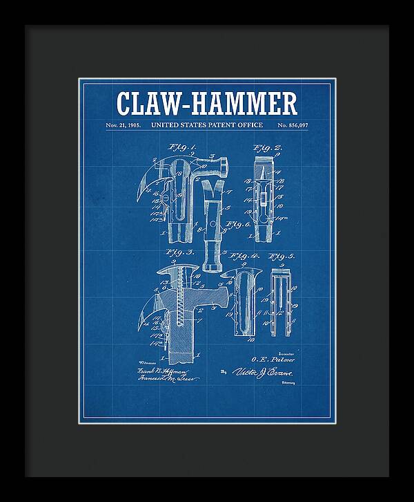 Claw Hammer Blueprint Patent Us856097a