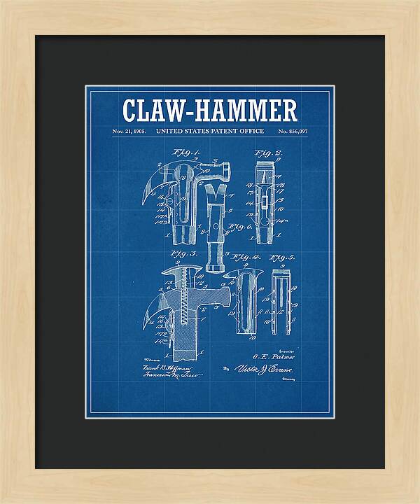 Claw Hammer Blueprint Patent Us856097a