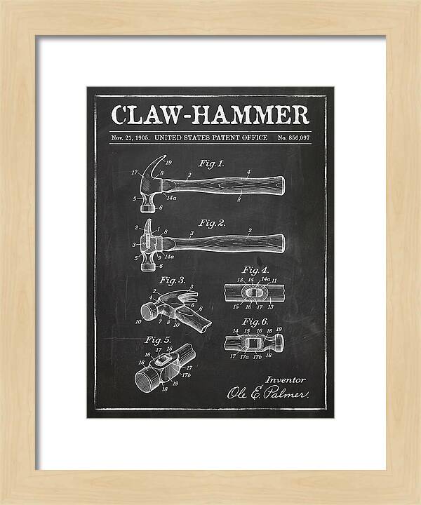 Claw Hammer Chalkboard Patent Us856097a