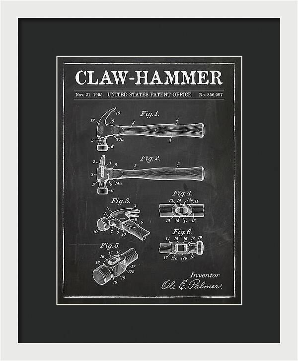 Claw Hammer Chalkboard Patent Us856097a