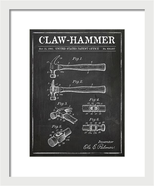 Claw Hammer Chalkboard Patent Us856097a