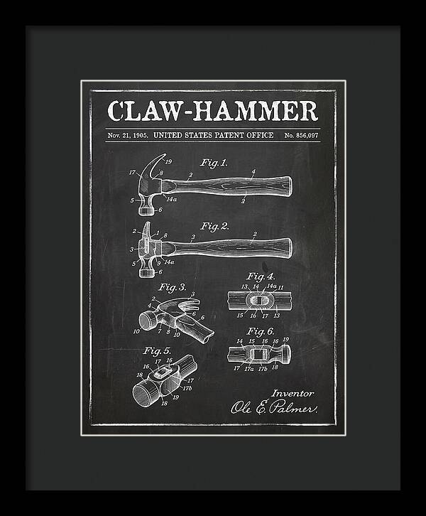 Claw Hammer Chalkboard Patent Us856097a