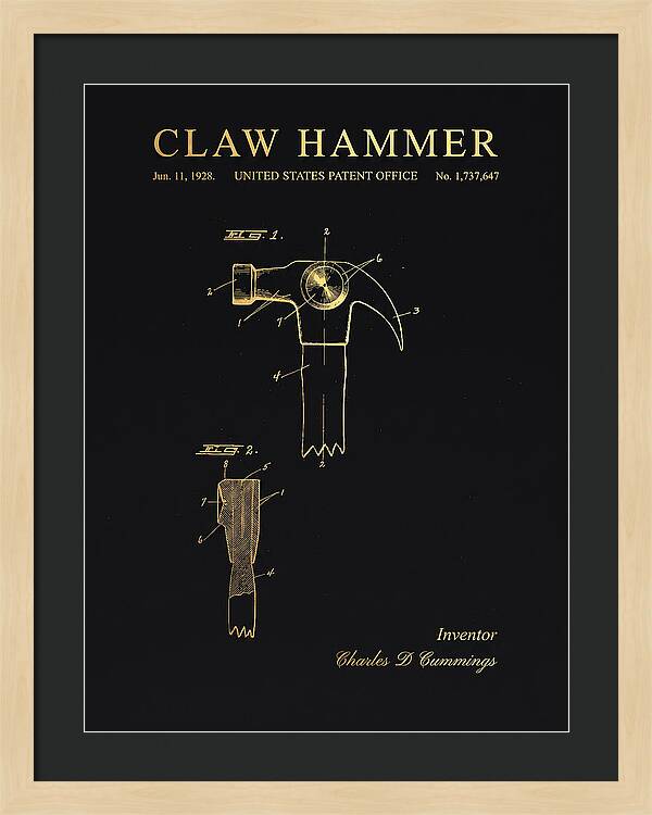 Claw Hammer Gold Patent Us1737647a