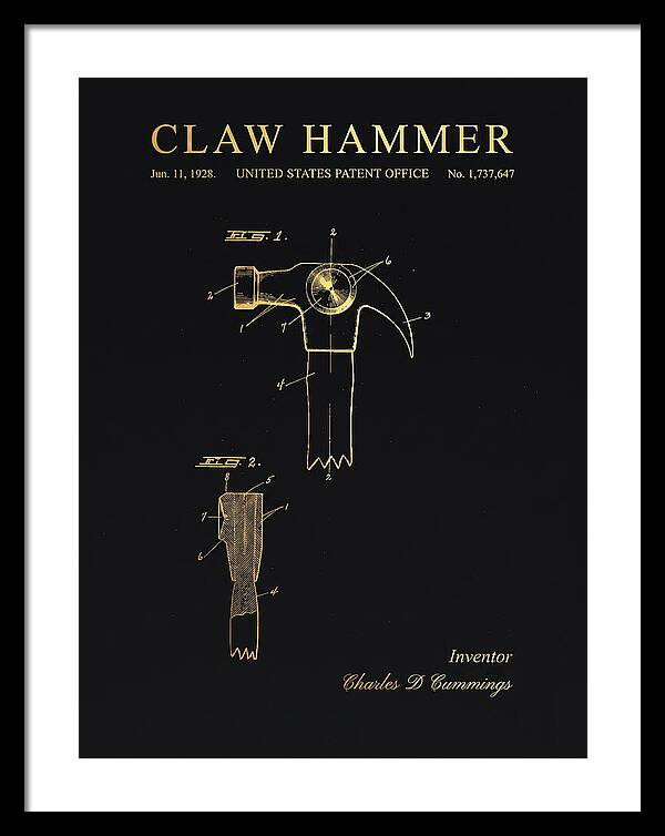 Claw Hammer Gold Patent Us1737647a