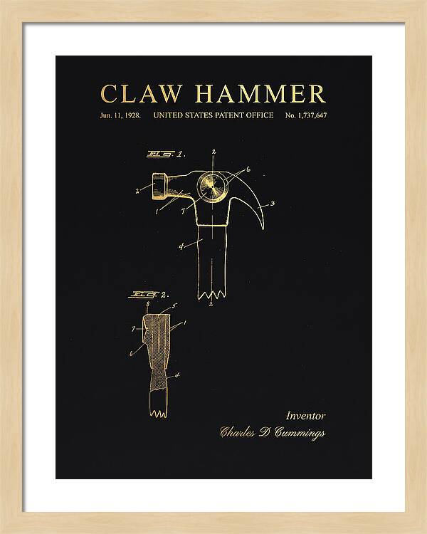 Claw Hammer Gold Patent Us1737647a