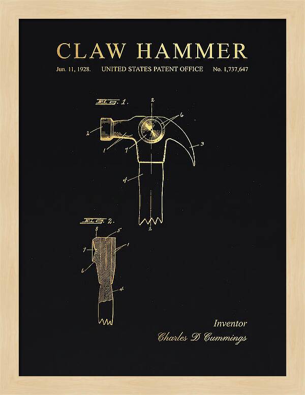 Claw Hammer Gold Patent Us1737647a