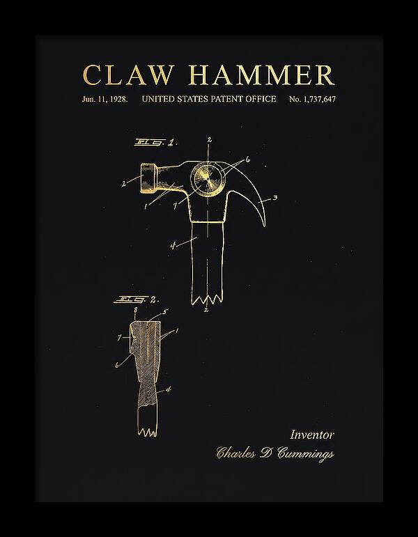 Claw Hammer Gold Patent Us1737647a