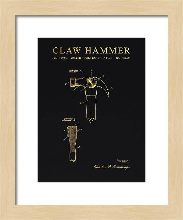 Claw Hammer Gold Patent Us1737647a