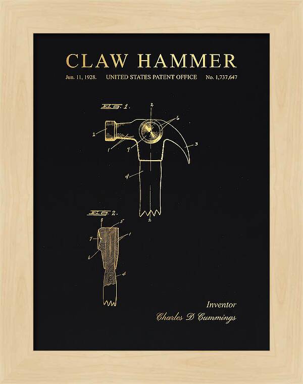 Claw Hammer Gold Patent Us1737647a