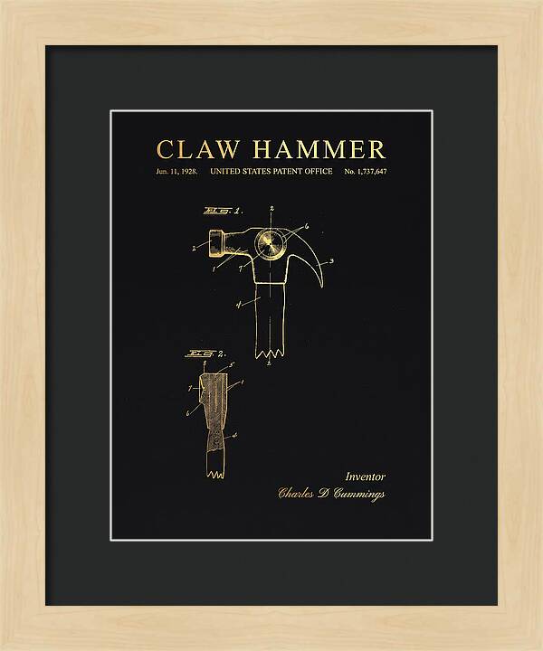 Claw Hammer Gold Patent Us1737647a