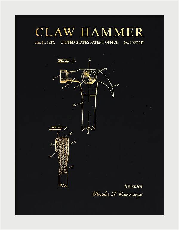 Claw Hammer Gold Patent Us1737647a