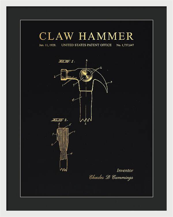 Claw Hammer Gold Patent Us1737647a