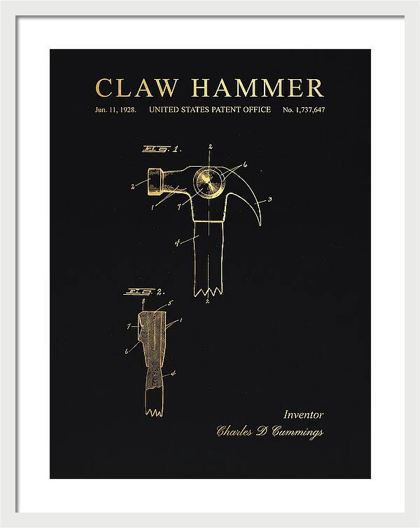 Claw Hammer Gold Patent Us1737647a