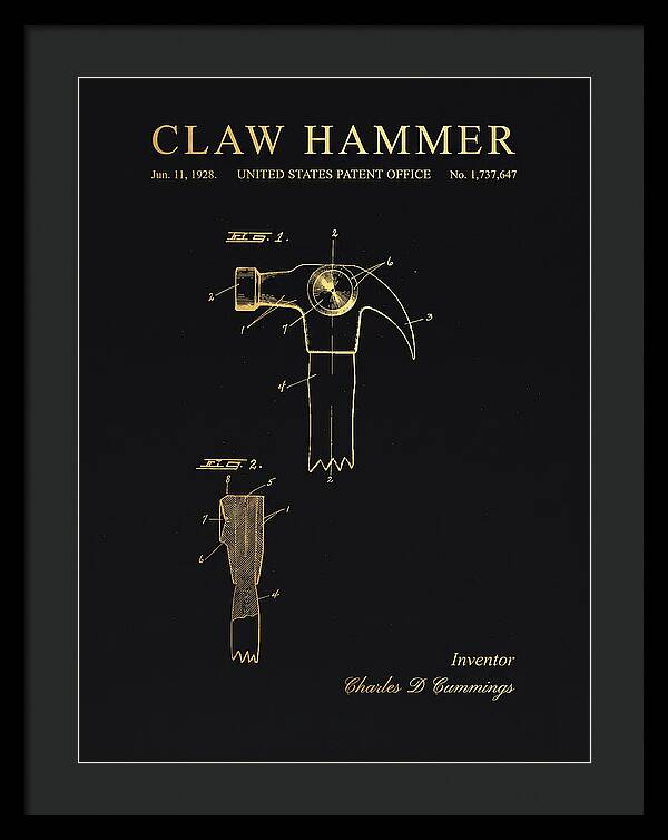 Claw Hammer Gold Patent Us1737647a