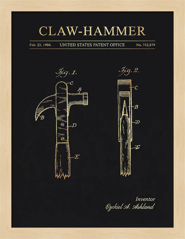 Claw Hammer Gold Patent Us752879a