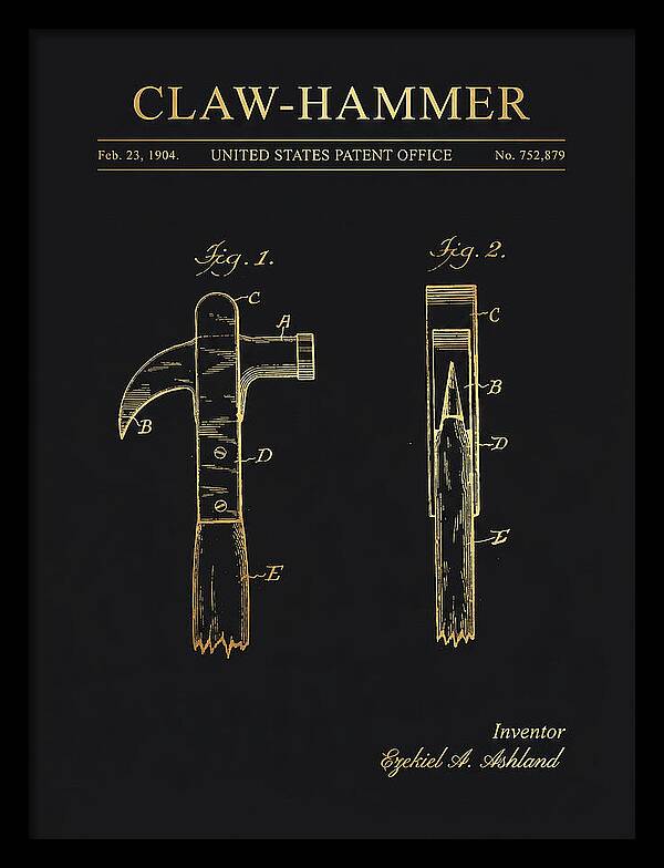 Claw Hammer Gold Patent Us752879a