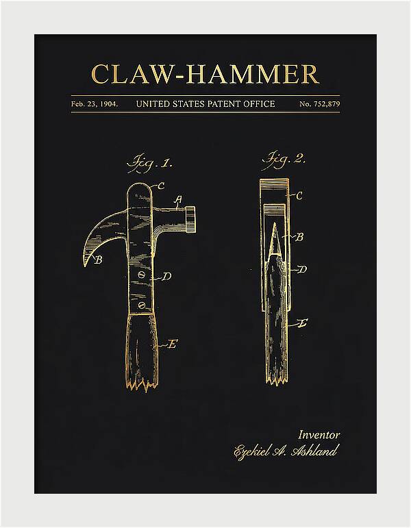 Claw Hammer Gold Patent Us752879a