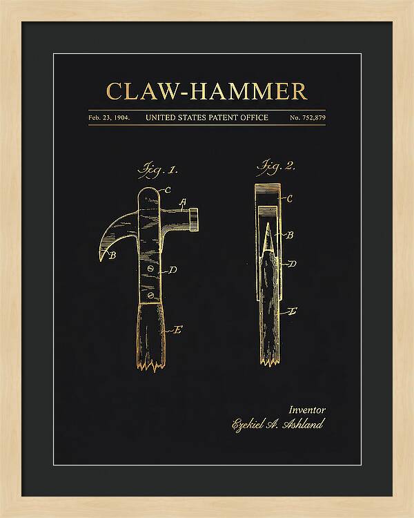 Claw Hammer Gold Patent Us752879a