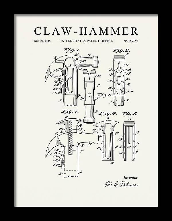 Claw Hammer Minimalist Patent Us856097a