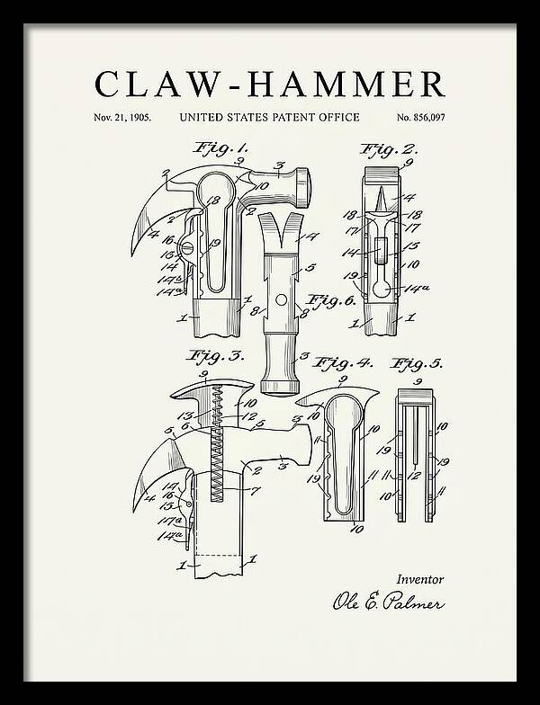 Claw Hammer Minimalist Patent Us856097a