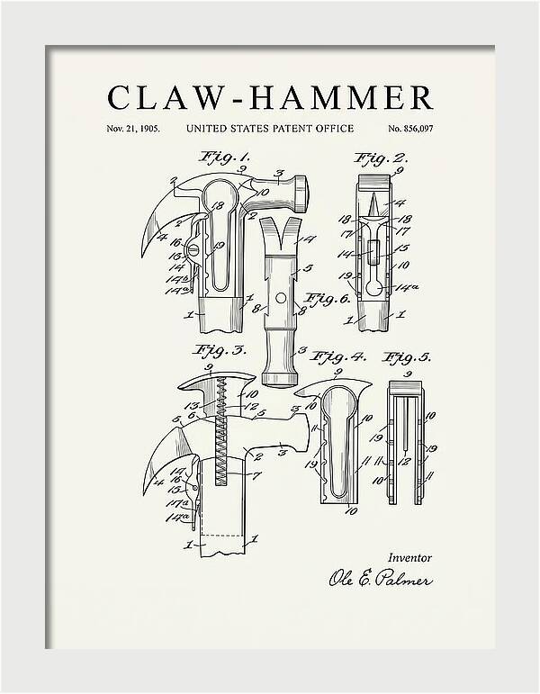 Claw Hammer Minimalist Patent Us856097a