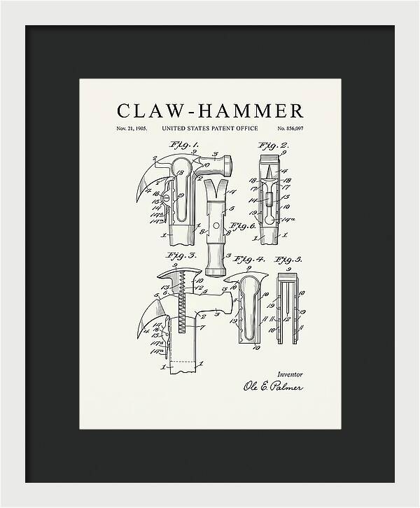 Claw Hammer Minimalist Patent Us856097a