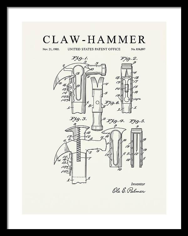 Claw Hammer Minimalist Patent Us856097a