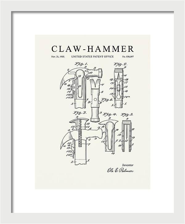 Claw Hammer Minimalist Patent Us856097a