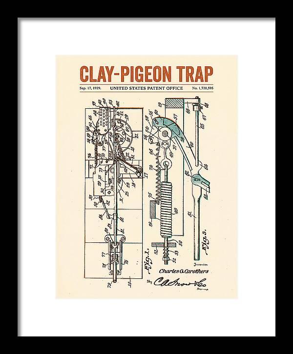 Clay Pigeon Trap Retro Patent Us1728595a
