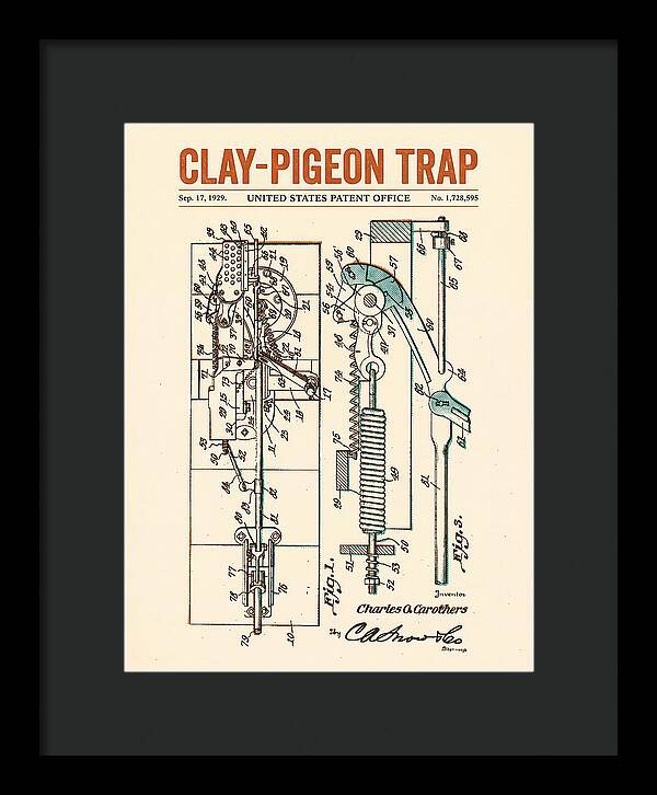 Clay Pigeon Trap Retro Patent Us1728595a