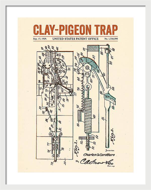 Clay Pigeon Trap Retro Patent Us1728595a