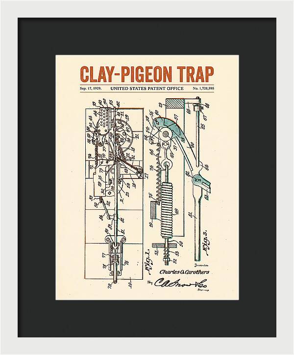 Clay Pigeon Trap Retro Patent Us1728595a