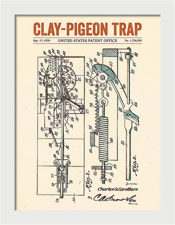 Clay Pigeon Trap Retro Patent Us1728595a