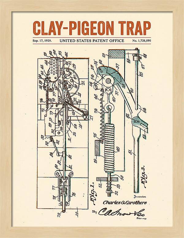 Clay Pigeon Trap Retro Patent Us1728595a