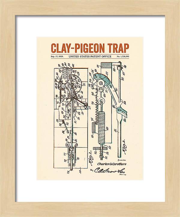 Clay Pigeon Trap Retro Patent Us1728595a