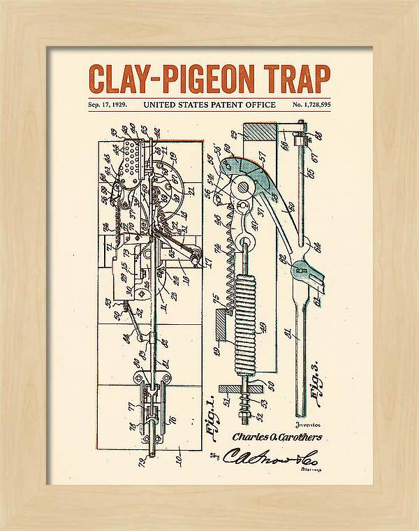 Clay Pigeon Trap Retro Patent Us1728595a