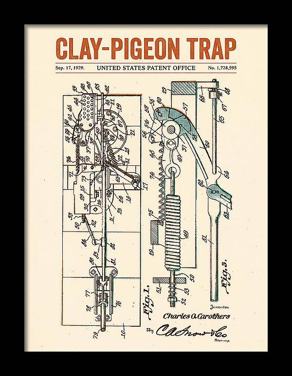 Clay Pigeon Trap Retro Patent Us1728595a