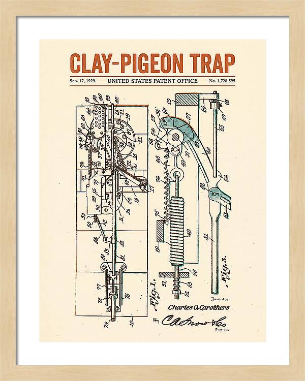 Clay Pigeon Trap Retro Patent Us1728595a