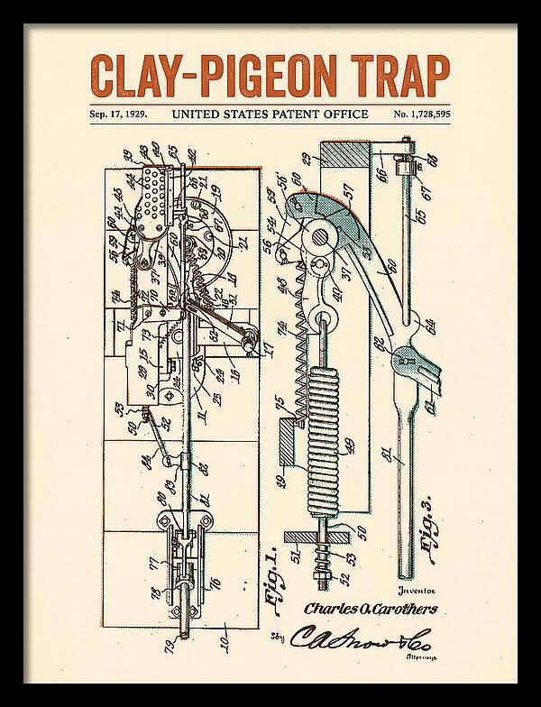 Clay Pigeon Trap Retro Patent Us1728595a