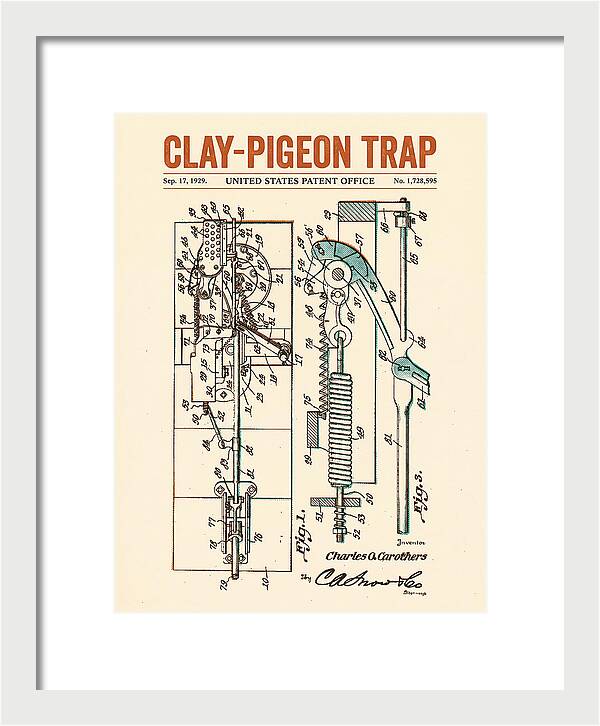 Clay Pigeon Trap Retro Patent Us1728595a