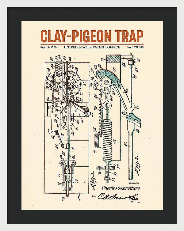 Clay Pigeon Trap Retro Patent Us1728595a