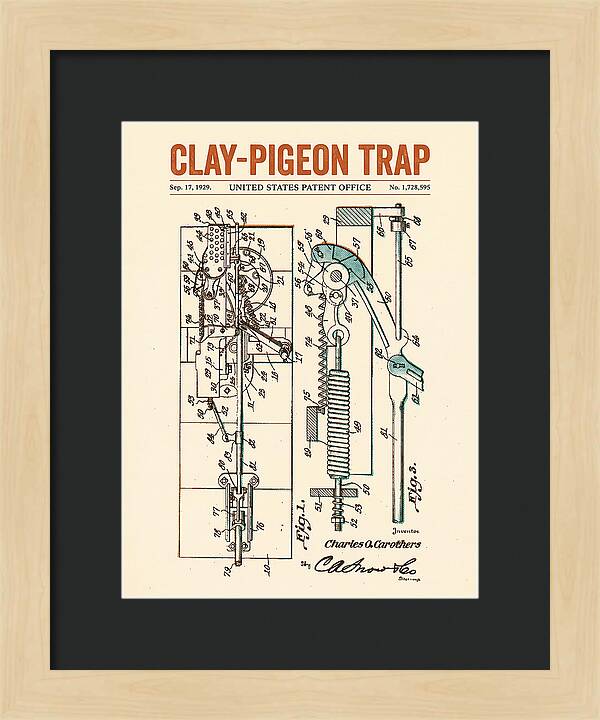 Clay Pigeon Trap Retro Patent Us1728595a