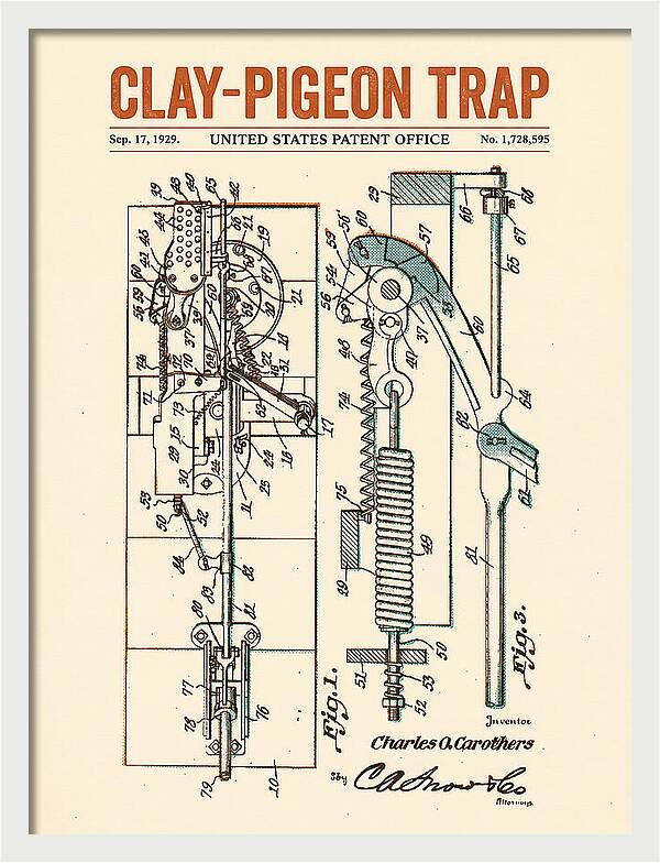 Clay Pigeon Trap Retro Patent Us1728595a