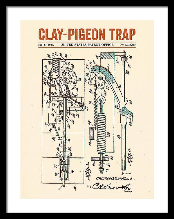 Clay Pigeon Trap Retro Patent Us1728595a