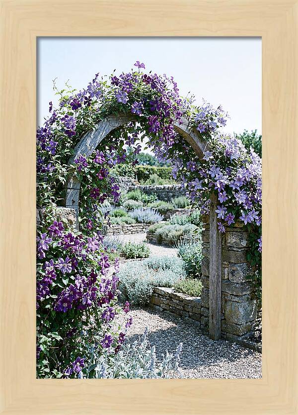 Clematis Climbing Over Garden Arch