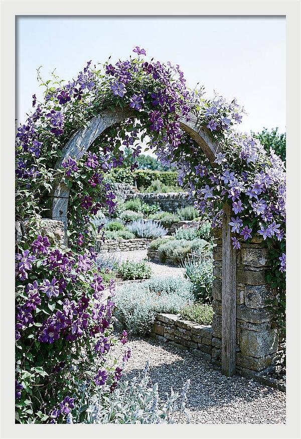 Clematis Climbing Over Garden Arch