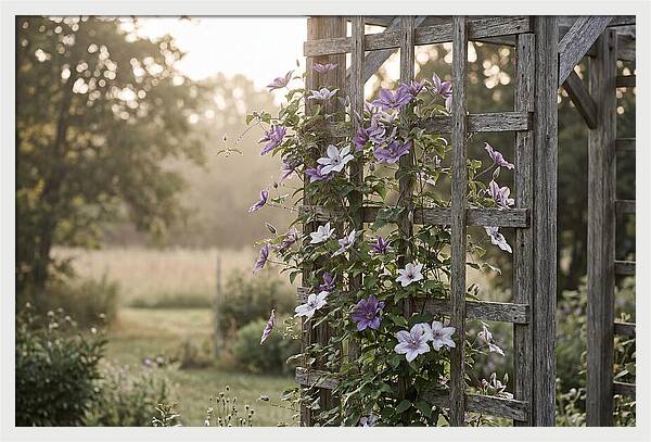 Clematis Climbing Wooden Support