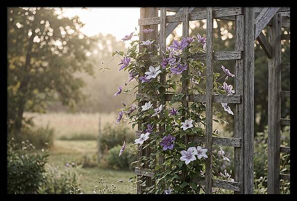 Clematis Climbing Wooden Support