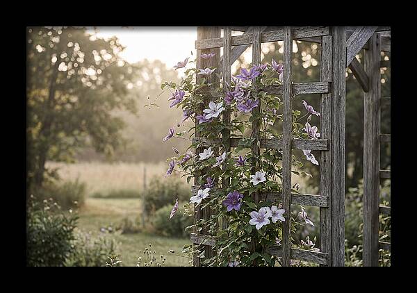 Clematis Climbing Wooden Support
