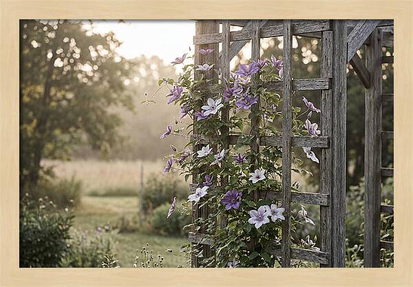 Clematis Climbing Wooden Support